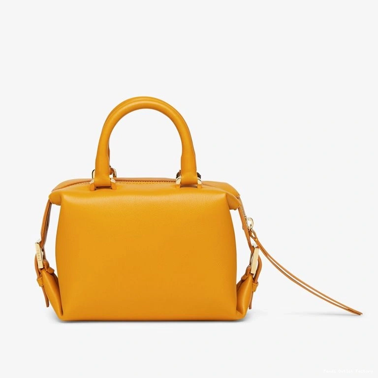Cheap HOT Yellow Fendi Bag Nappa FF Leather Mini In Cube 0714